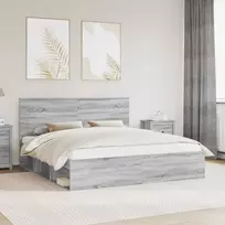 Lovos rėmas Pilkas Sonoma 180 x 200 cm Kietos pušies mediena