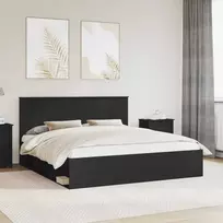 Lovos rėmas Juoda 180 x 200 cm Kietos pušies mediena