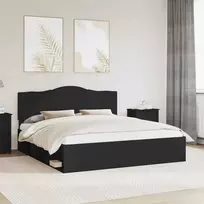 Lovos rėmas Juoda 180 x 200 cm Kietos pušies mediena