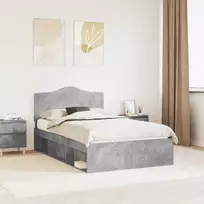 Lova Lovos rėmas Betono pilka 120 x 190 cm Kietos pušies mediena