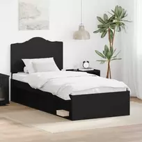 Lova Lovos rėmas Juoda 90 x 200 cm Kietos pušies mediena