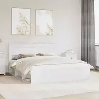 Lovos rėmas Balta 180 x 200 cm Kietos pušies mediena