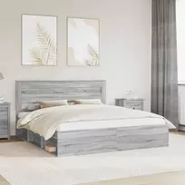 Lovos rėmas Pilkas Sonoma 180 x 200 cm Kietos pušies mediena