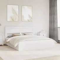 Saugos lova su galvūgalio Balta 180 x 200 cm Apdirbta mediena