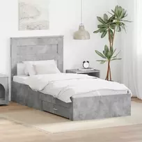 Lova Lovos rėmas Betono pilka 90 x 200 cm Apdirbta mediena