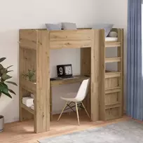Lova Dviaukštės lovos rėmas su stalu Amatininkų ąžuolas 75 x 190 cm