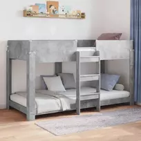 Vaikų dvigulė lova Betono pilka 80 x 200 cm Apdirbta mediena
