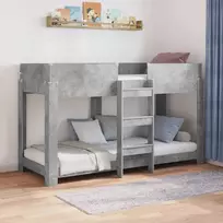 Vaikų dvigulė lova Betono pilka 75 x 190 cm Apdirbta mediena