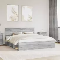 Lovos rėmas Pilkas Sonoma 180 x 200 cm Kietos pušies mediena