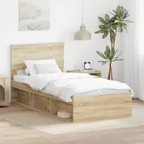 Lova Lovos rėmas Sonoma ąžuolas 90 x 200 cm Kietos pušies mediena