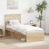 Lova Lovos rėmas Sonoma ąžuolas 75 x 190 cm Kietos pušies mediena