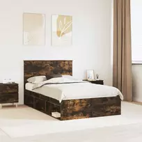 Lova Lovos rėmas Rūkyta ąžuolas 120 x 190 cm Kietos pušies mediena
