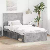 Lova Lovos rėmas Betono pilka 100 x 200 cm Kietos pušies mediena