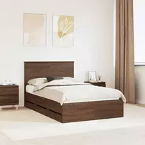 Lova Lovos rėmas Rudas ąžuolas 120 x 190 cm Inžinerinė mediena