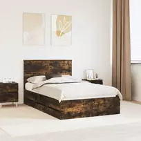 Lova Lovos rėmas Rūkyta ąžuolas 120 x 190 cm Inžinerinė mediena