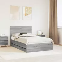 Lova Lovos rėmas Pilkas Sonoma 120 x 190 cm Inžinerinė mediena