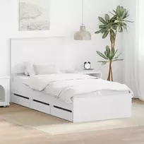 Lova Lovos rėmas su stalčių Balta 90 x 200 cm Inžinerinė mediena