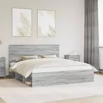 Lovos rėmas Pilkas Sonoma 180 x 200 cm Kietos pušies mediena