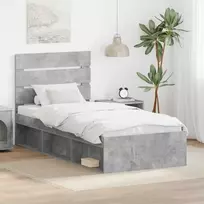Lova Lovos rėmas Betono pilka 90 x 190 cm Kietos pušies mediena