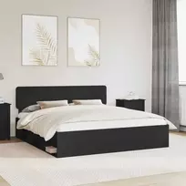 Lovos rėmas Juoda 180 x 200 cm Kietos pušies mediena