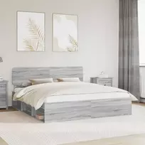 Lovos rėmas Pilkas Sonoma 180 x 200 cm Kietos pušies mediena