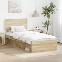 Lova Lovos rėmas Sonoma ąžuolas 75 x 190 cm Kietos pušies mediena