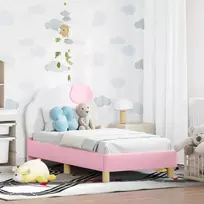 Lova Vaikiška Lovo Rėmas su Galvūgaliu Rožinė 70 x 140 cm PU