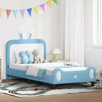 Lova Vaikiška lovos konstrukcija su galvūgaliu Mėlyna 90 x 200 cm PU