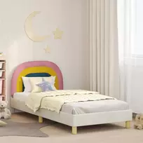 Lova Vaikiška lovos konstrukcija su galvūgaliu Kreminė 90 x 190 cm