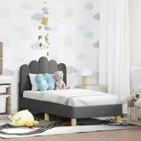 Lova Vaikiška Lovo Rėmas su Galvūgaliu Tamsiai pilka 70 x 140 cm