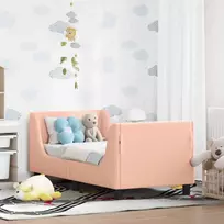 Lova Vaikiška Lovo Rėmas su Galvūgaliu Rožinė 70 x 140 cm Bouclé