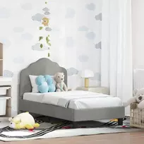 Lova Vaikiška Lovo Rėmas su Galvūgaliu Šviesiai pilka 70 x 140 cm