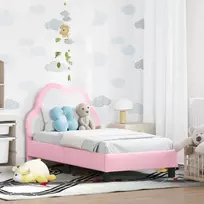 Lova Vaikiška Lovo Rėmas su Galvūgaliu Rožinė 70 x 140 cm PU