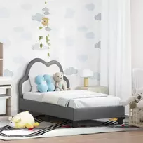 Lova Vaikiška Lovo Rėmas su Galvūgaliu Šviesiai pilka 70 x 140 cm PU