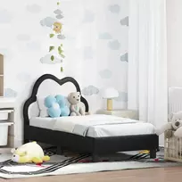 Lova Vaikiška Lovo Rėmas su Galvūgaliu Juoda 70 x 140 cm PU