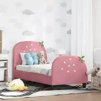 Lova Vaikiška Lovo Rėmas su Galvūgaliu Rožinė 70 x 140 cm Aksomas