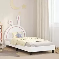 Lova Vaikiška lovos konstrukcija su galvūgaliu Balta 90 x 200 cm PU