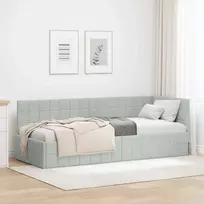 Lova Kampinė lovos konstrukcija Šviesiai pilka 80 cm x 200 cm