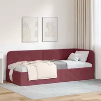 Lova Kampinė lovos konstrukcija Vyno raudona 80 x 200 cm audinys