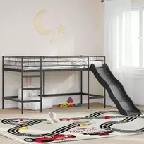 Vaikiška dvigulis lovos rėmas su slidėmis Juoda ir Antracitas