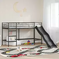 Vaikiška dvigulis lovos rėmas su slidėmis Juoda ir Antracitas