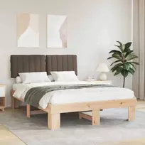 Lovo rėmas su apmuštu galvūgaliu Taupe 140 x 200 cm