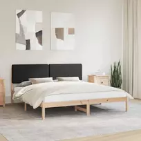 Lovo rėmas su apmuštu galvūgaliu Juoda 180 x 200 cm