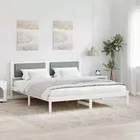 Lovos rėmas Šviesiai pilka 180 x 200 cm Kietos pušies mediena