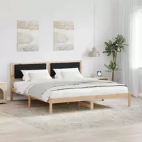 Lovos rėmas Juoda 180 x 200 cm Kietos pušies mediena