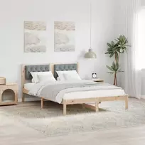 Lovos rėmas Šviesiai pilka 140 x 200 cm Kietos pušies mediena