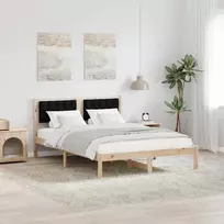 Lovos rėmas Juoda 140 x 200 cm Kietos pušies mediena