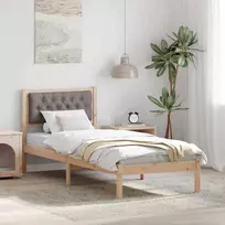 Lova Lovos rėmas Taupe 90 x 200 cm Kietos pušies mediena