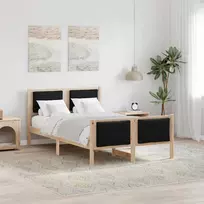 Lova Lovos rėmas su galvūgalio Juoda 120 x 190 cm audinys