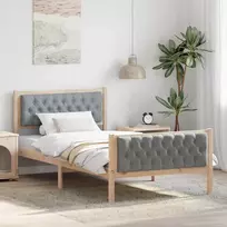 Lova Lovos rėmas Šviesiai pilka 100 x 200 cm Kietos pušies mediena